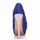 Women Royal Blue Platform Pumps Wedding Shoes for Bridal with Lace