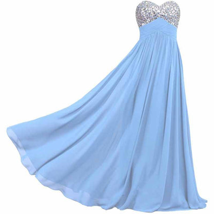 Sequin Top Chiffon Bottom Strapless Bridesmaid Dress 100 Colors Available