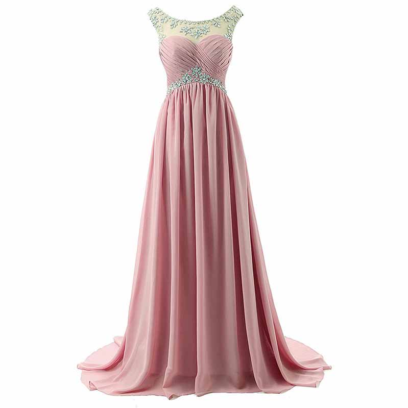 Women Wedding Gowns Sleeveless Long Bridesmaid Dress Custom Colors