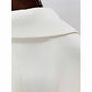 Womens White Sleeveless Button Collar Coat V Neck Button Down Top Jacket