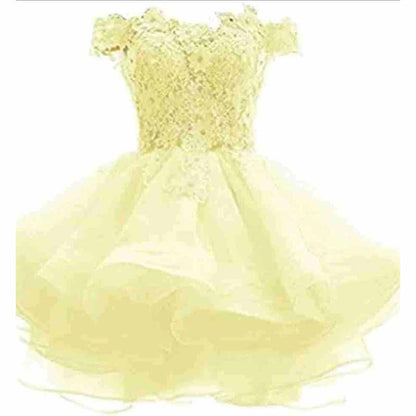 Women's Tulle Mini Cocktail Party Dress Short Prom Gown