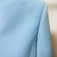 Women Coats Baby Blue Jacket Long Sleeves Blazer Breasted Coat