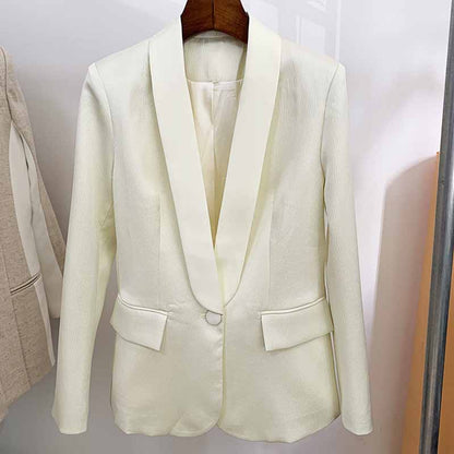 Women's Apricot Pantsuit Blazer+High Waisted Pants Suit Work Wear Pantsuit