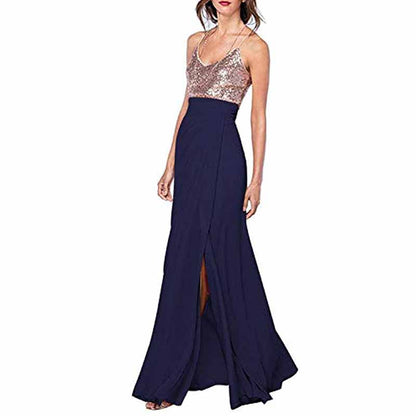 Womens Sequin Top Bridesmaid Dress Cocktail Party Swing Dresses