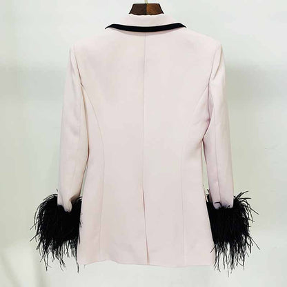 Women's One Button Medium Length Slim Fitting Coat Blazer Jacket