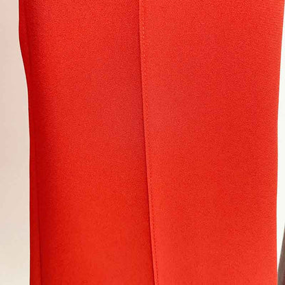 Women's Red Pantsuit Blazer+High Waisted Flare Pants Suit Wedding Pantsuit