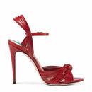 Beige Silk Ribbon-Tie Heels Party Pumps