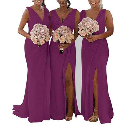 Chiffon Bridesmaid Dress Long Formal Evening Prom Party Gown