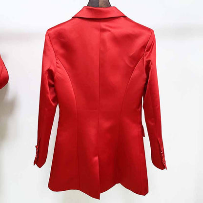 Women Red Bra+ Blazer + Red Shorts 3 Pieces Suit