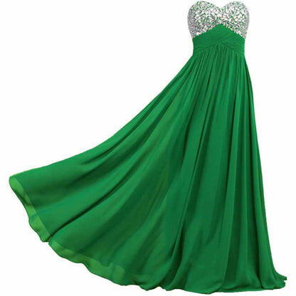 Sequin Top Chiffon Bottom Strapless Bridesmaid Dress 100 Colors Available