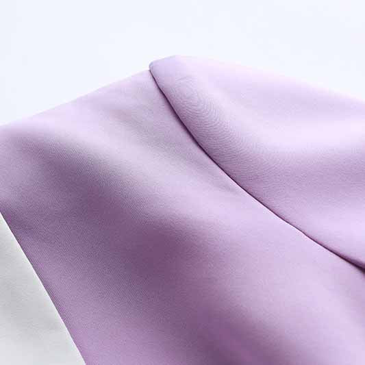 Women's Spring Summer Shawl White Collar Fitted Blazer Lavender Coat