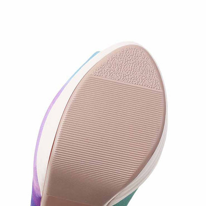 Women Peep-Toe High Heel Pump Sexy Stiletto Colorful Platform Party Dress Shoes
