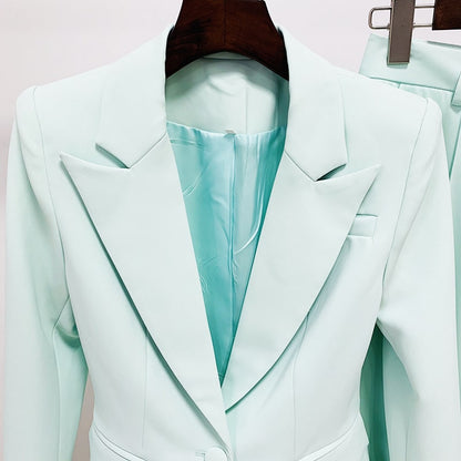 Women Fashion Pants Suit Blazer + Flare Trousers Two Piece Pantsuits