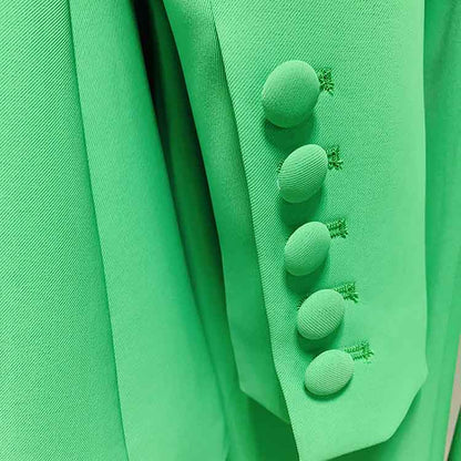 Women's Green Pantsuit Blazer+High Waisted Flare Pants Suit Formal Pantsuit