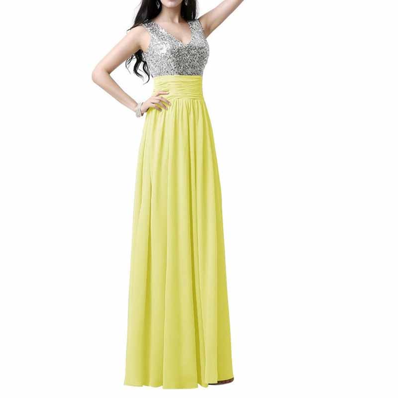 Sequin Top Bridesmaid Dress Chiffon Floor-Length Bridesmaid Dress100+colors