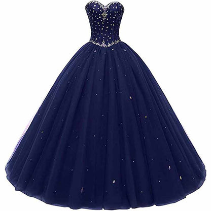 Women's Sweetheart Ball Gown Tulle Quinceanera Dresses Prom Dress