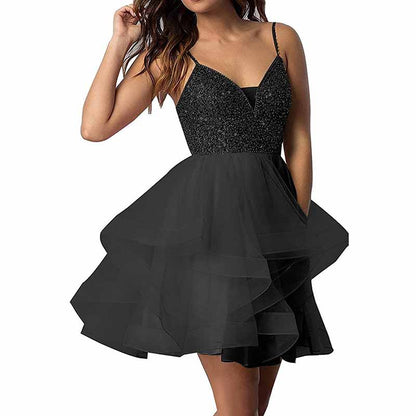 Women's Tulle Gala Prom Dress Short Homecoming Cocktail Gowns