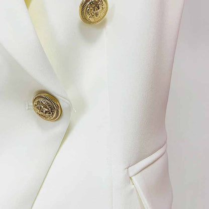 Womens White Sleeveless Button Collar Coat V Neck Button Down Top Jacket