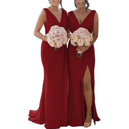 Chiffon Bridesmaid Dress Long Formal Evening Prom Party Gown