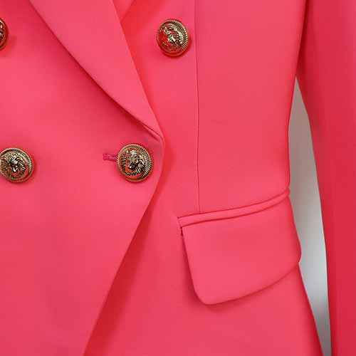 Women's Spring Coats & Jackets Long Sleeves Blazer Breasted Pink Jacket