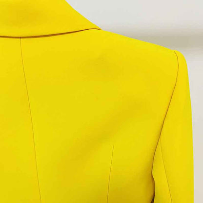 Women's Yellow Pantsuit Blazer+High Waisted Flare Pants Suit Wedding Pantsuit
