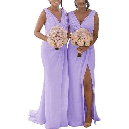 Chiffon Bridesmaid Dress Long Formal Evening Prom Party Gown