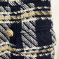 Women Yellow Houndstooth Check Shorts Gold-tone Mini Tweed Shorts