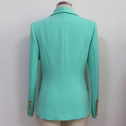 Women's Coats Mint Green Jacket Long Sleeves Blazer Breasted Coat
