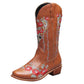 Embroidered Cowboy Boots for Women Pull-On Western Mid-Calf Boots