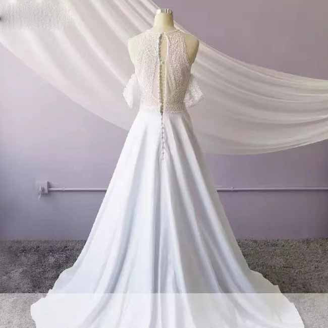 Bohemian Wedding Dresses Long Lace Applique Mermaid Bridal Beach Gowns