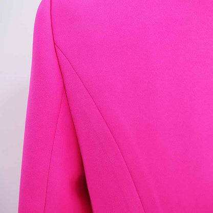 Women Coats Rosy Pink Jacket Long Sleeves Blazer Breasted Coat