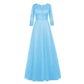 Women Formal Prom Wedding Bridesmaid Dress with Sleeve Lace Wedding Guest Dress