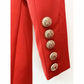 Long Red Blazer Jacket Womens Red Coat with Belt Outerwear