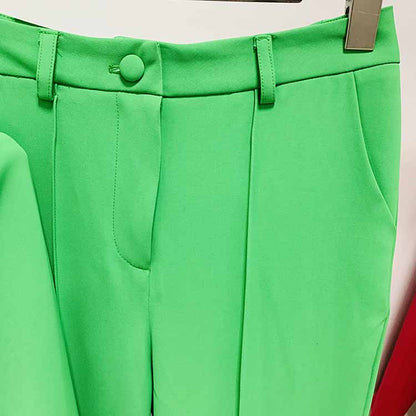 Women's Green Pantsuit Blazer+High Waisted Flare Pants Suit Formal Pantsuit