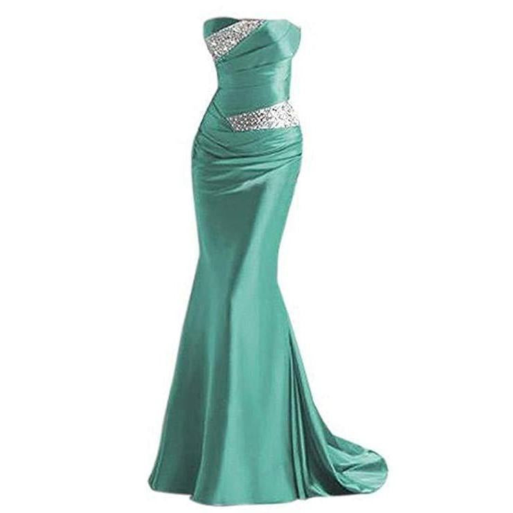 Elegant teal beaded mermaid evening dress with stylish ruching and sparkling embellishments