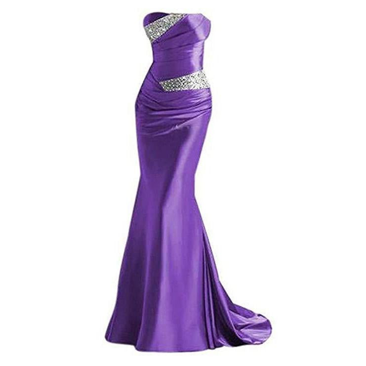 Purple beaded mermaid evening dress with a sleek design and stylish embellishments