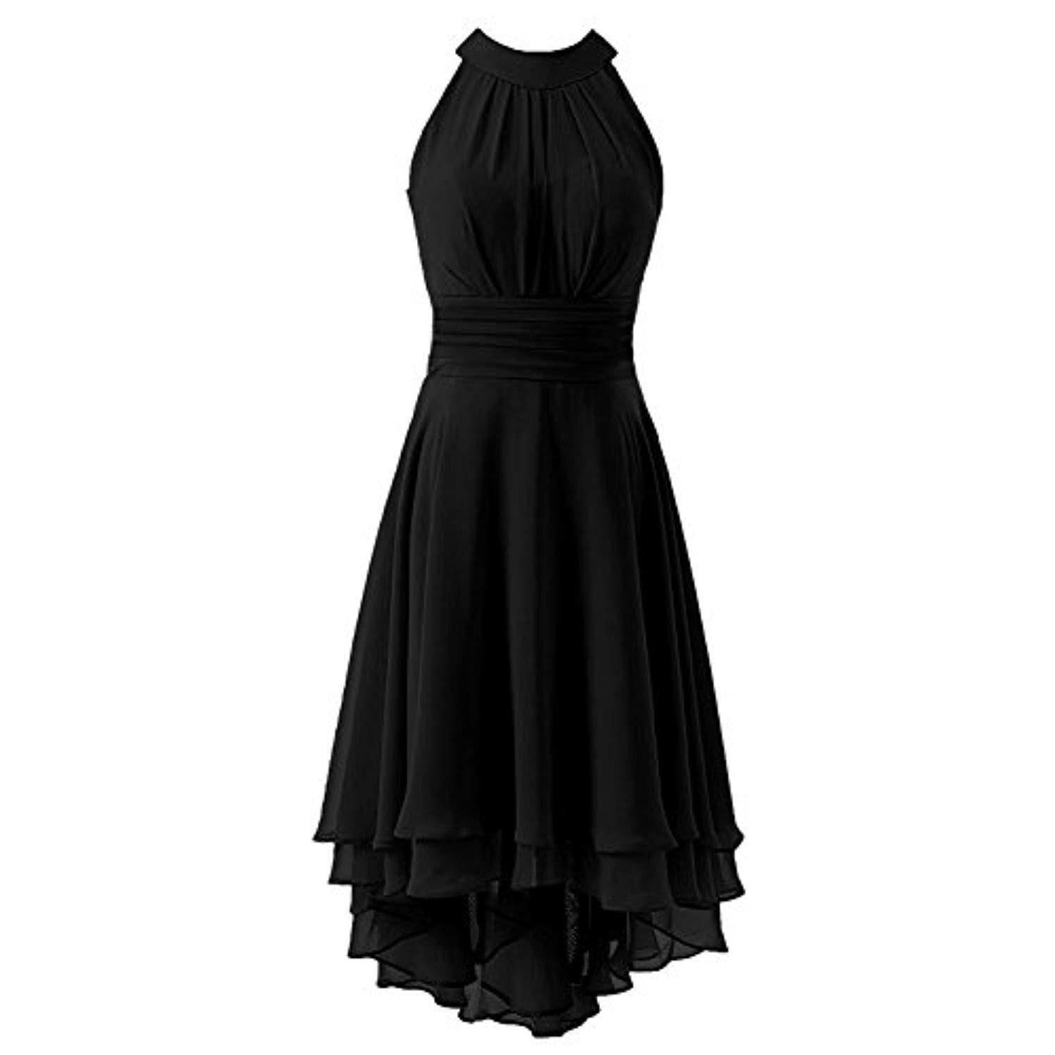 Women High Low Chiffon Halter Short Bridesmaid Dress | Black Wedding Dress | Burgundy Bridesmaid Dress SD Dresscode & Fashiontrends Women High Low Chiffon Halter Short Bridesmaid Dress | Black Wedding Dress | Burgundy Bridesmaid Dress SD Dresscode & Fashiontrends
