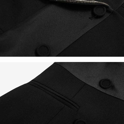 Womens Blazer Jacket Fitted Black Work Office Blazer