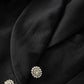 Women's Black Luxury Fitted Double Breasted Blazer with Lion Buttons - SLIM FIT