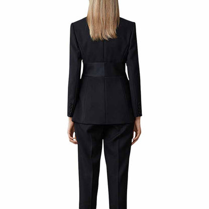 Womens Blazer Jacket Fitted Black Work Office Blazer