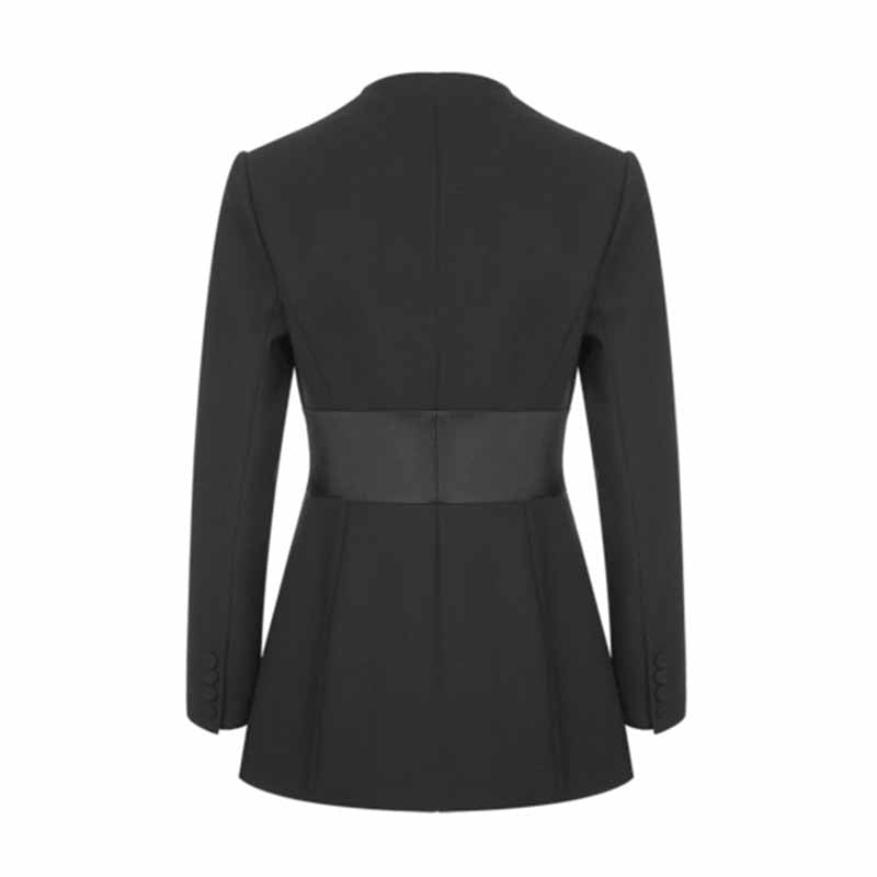 Womens Blazer Jacket Fitted Black Work Office Blazer