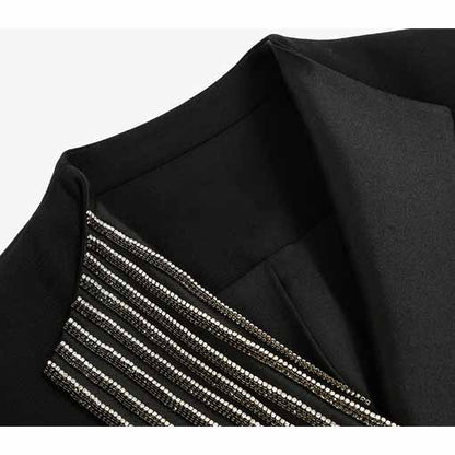 Womens Blazer Jacket Fitted Black Work Office Blazer