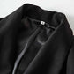 Women's Black Luxury Fitted Double Breasted Blazer with Lion Buttons - SLIM FIT
