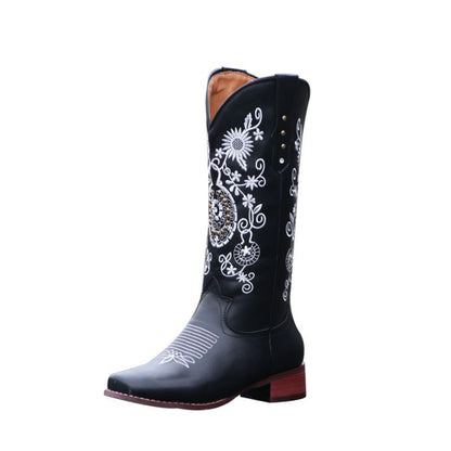 S&Dco Women's Western Cowboy Boots with Floral Design