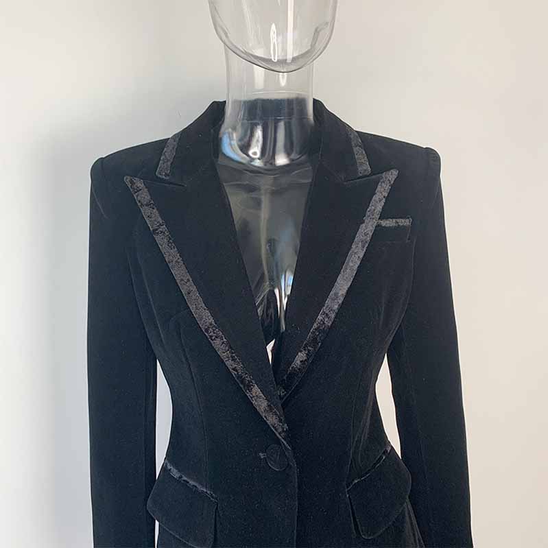 Women Double Breasted Blazer Black Blazer Jacket and Suit Pants