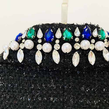 Womens Black Long Sleeve Cardigan Sweaters With Beaded