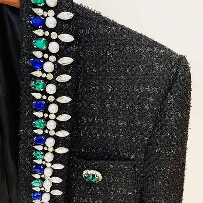 Womens Black Long Sleeve Cardigan Sweaters With Beaded