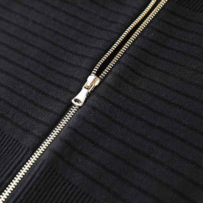 Women's Deep V Sweater Midi Dress Black Body-con Dress