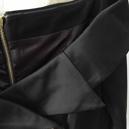 Off The Shoulder Long Sleeves Black Double Breasted Mini Dresses