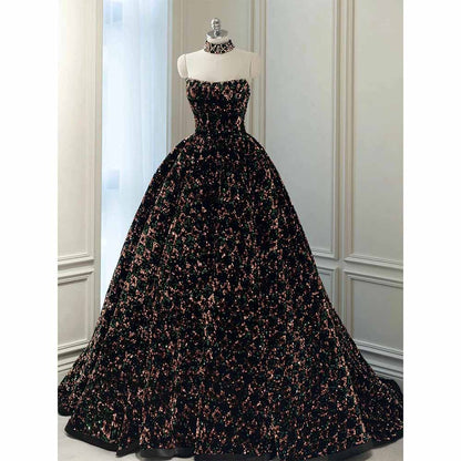 Ball Gown Sequin Sweetheart Sleeveless Glitter Quinceanera Dresses Palace Fantasy Prom